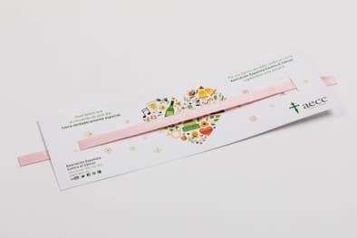 Tarjetas pulsera tela rosa