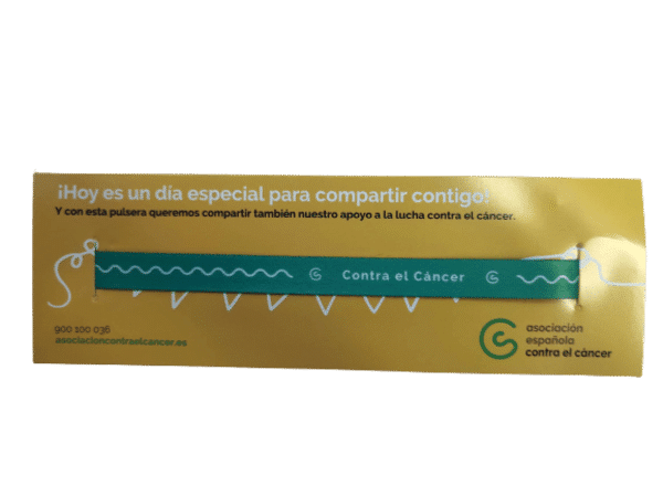 Tarjetas pulsera tela verde